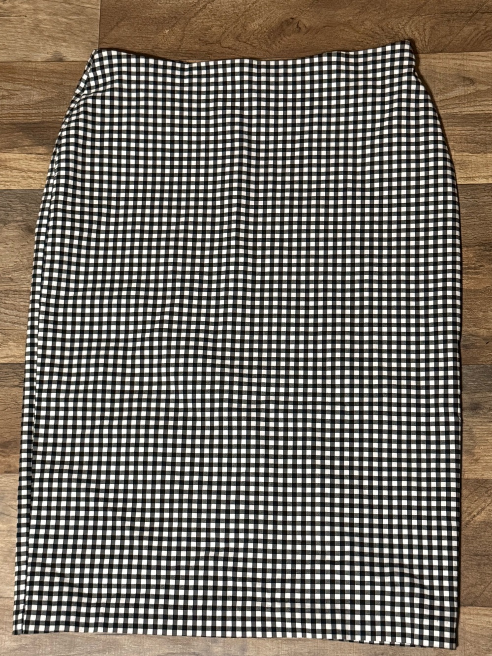 CHRISTOPHER & BANKS Black & White Gingham Stretch Pencil Skirt •Size S•